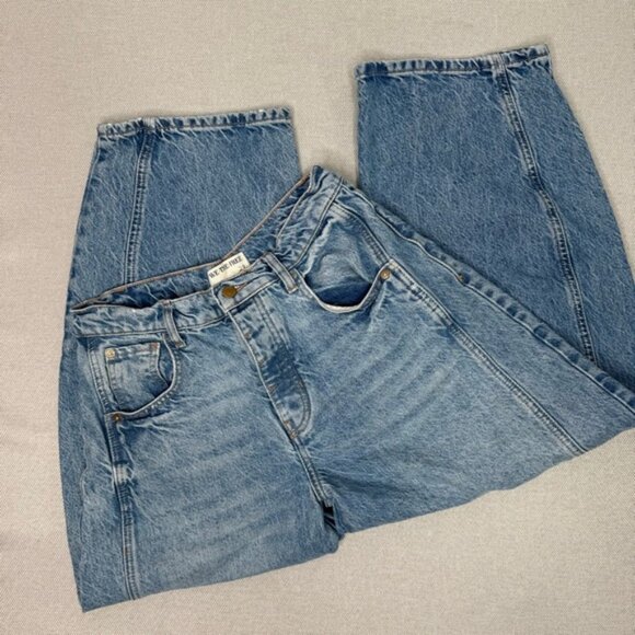 Free People We The Free Good Luck Ultra High Beam Barrel Jeans Size 27 - Picture 7 of 7